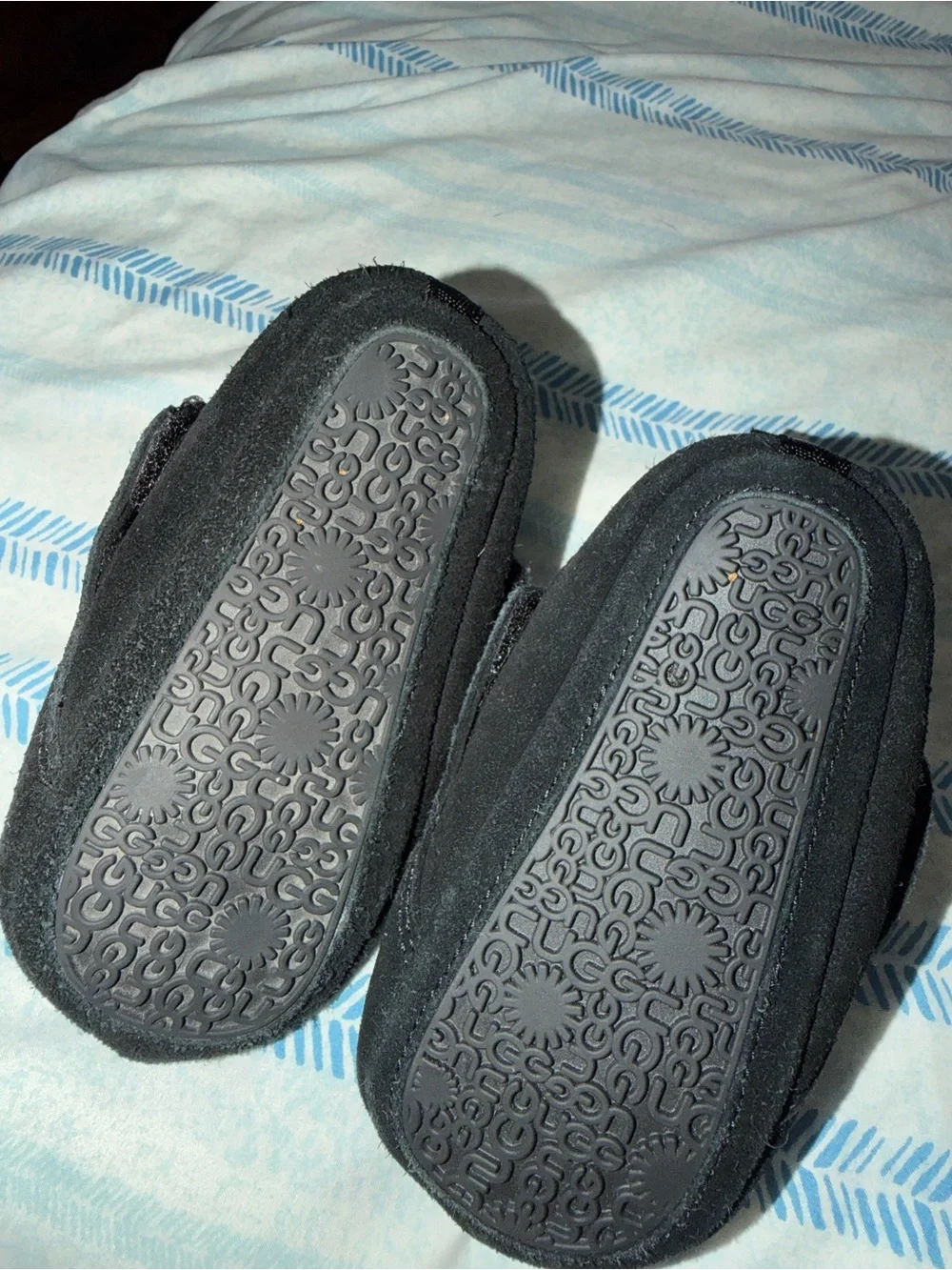 UGG Black Slipper Boots with Cream Sherpa Lining